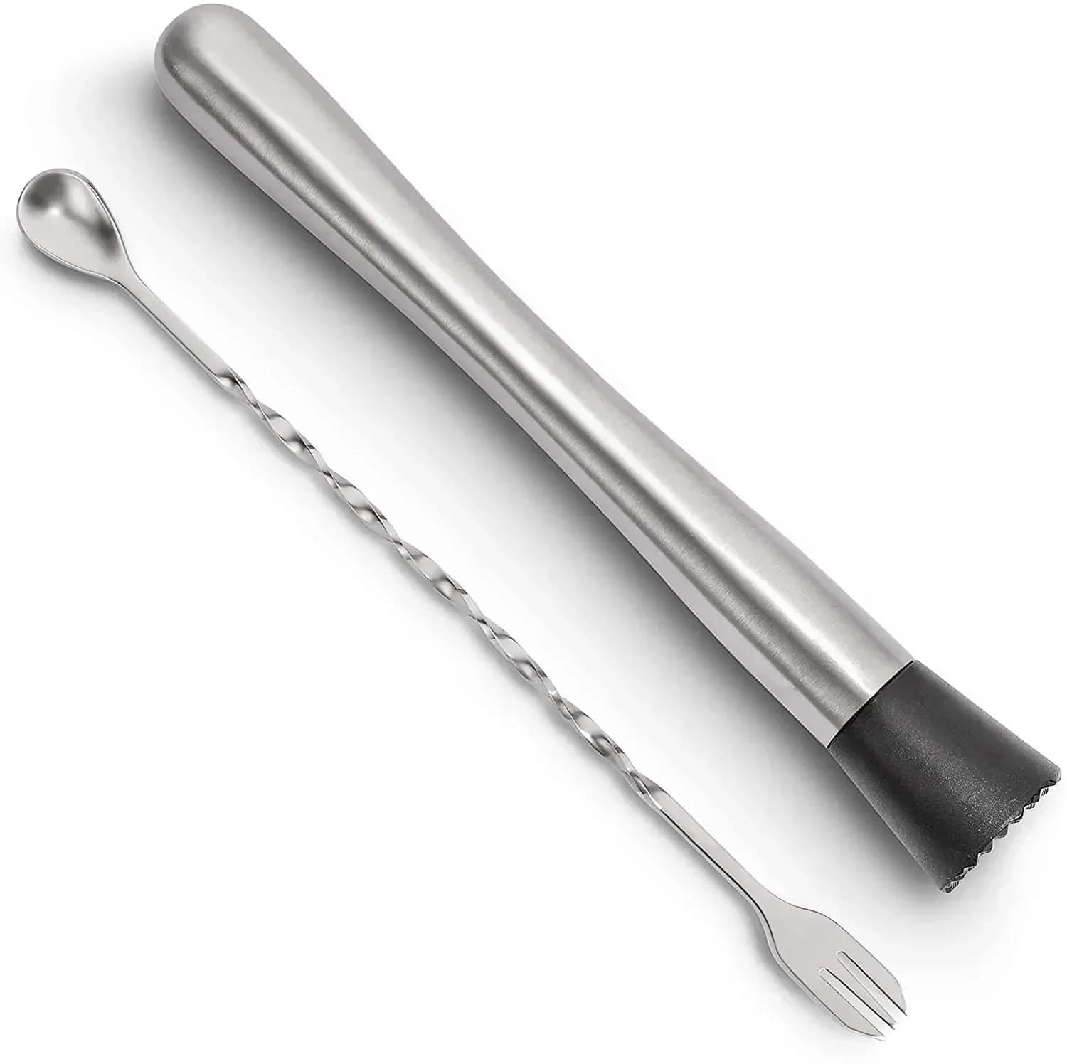 Set Muddler da cocktail in acciaio inossidabile e cucchiaio per mescolare Set di attrezzi da bar professionali per la casa Accessori da bar Bar domestici per Mojitos