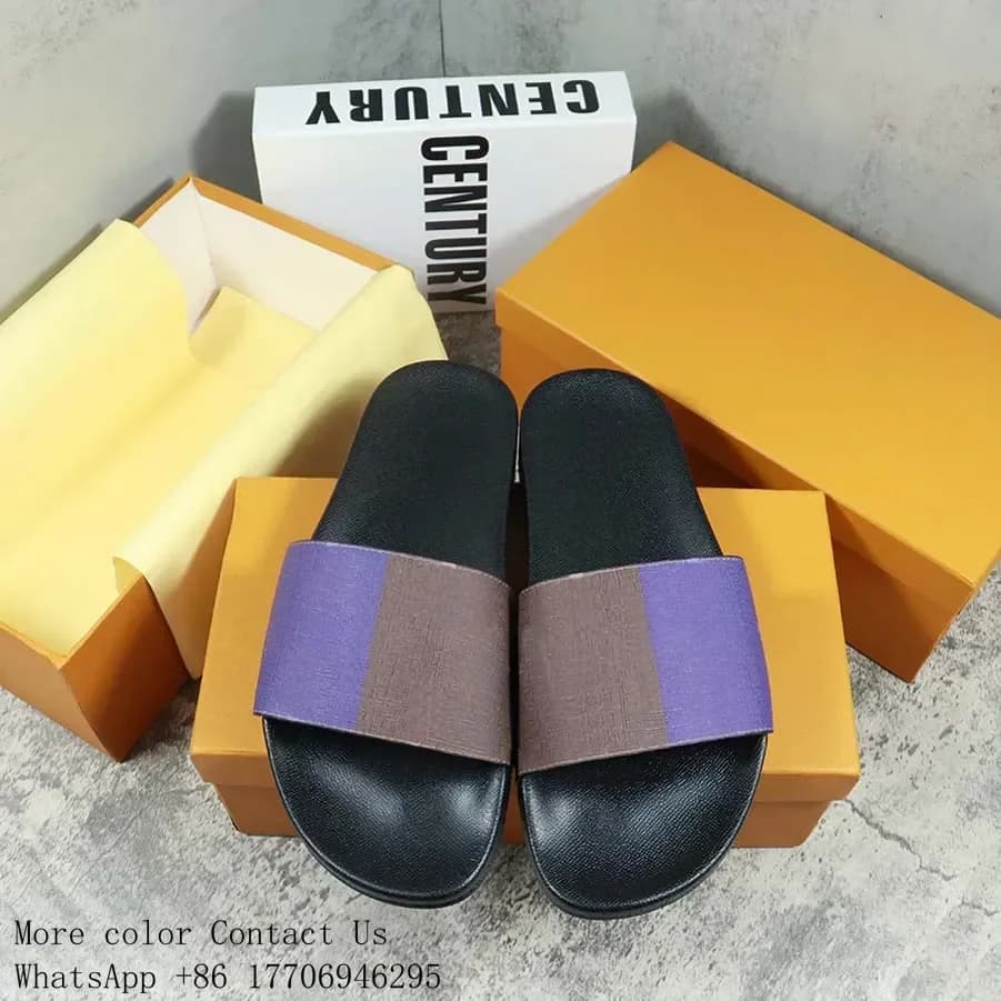 Designer Diapositive Pantofole da donna Pantofole floreali Sandali bassi in gomma in pelle Scarpe da spiaggia estive Mocassini Fondo per attrezzatura Slider