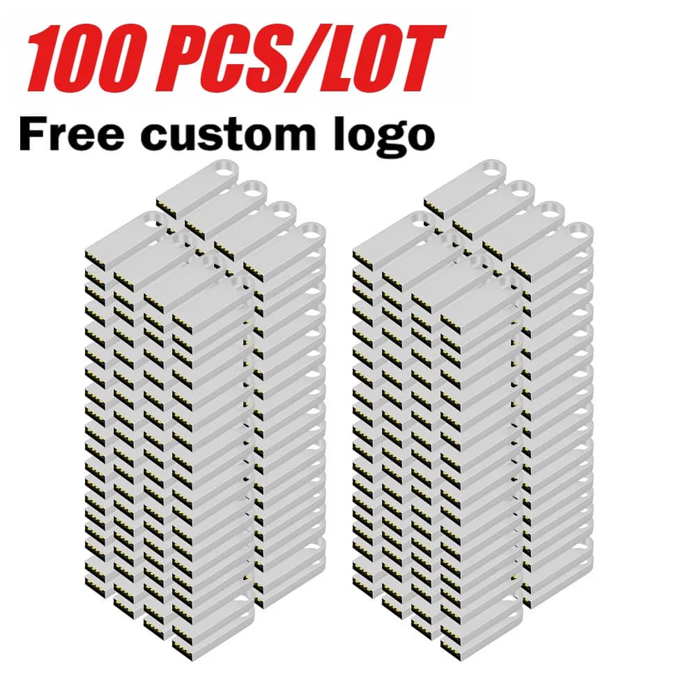 100 Pezzi Chiavetta USB 2.0 in Metallo SE9, Pen Drive 4GB 8GB 16GB 32GB, Logo Personalizzabile Gratuito, Memoria USB 64GB 128GB