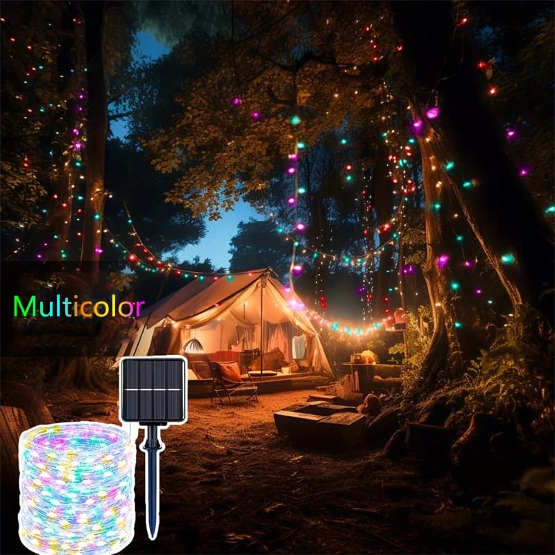 Catena Luminosa Solare LED Ultra Lunga 2~30M, Luci Decorative da Esterno in Rame Impermeabile, Ghirlanda per Matrimoni, Illuminazione da Giardino, 8 Modalità