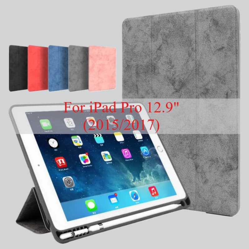 Custodia per iPad Pro 12.9 "2015/2017 Cover portapenne, Smart Stand Auto Sleep Case iPad 12.9 1st/2nd A1670 A1671 A1584 A1652 funda
