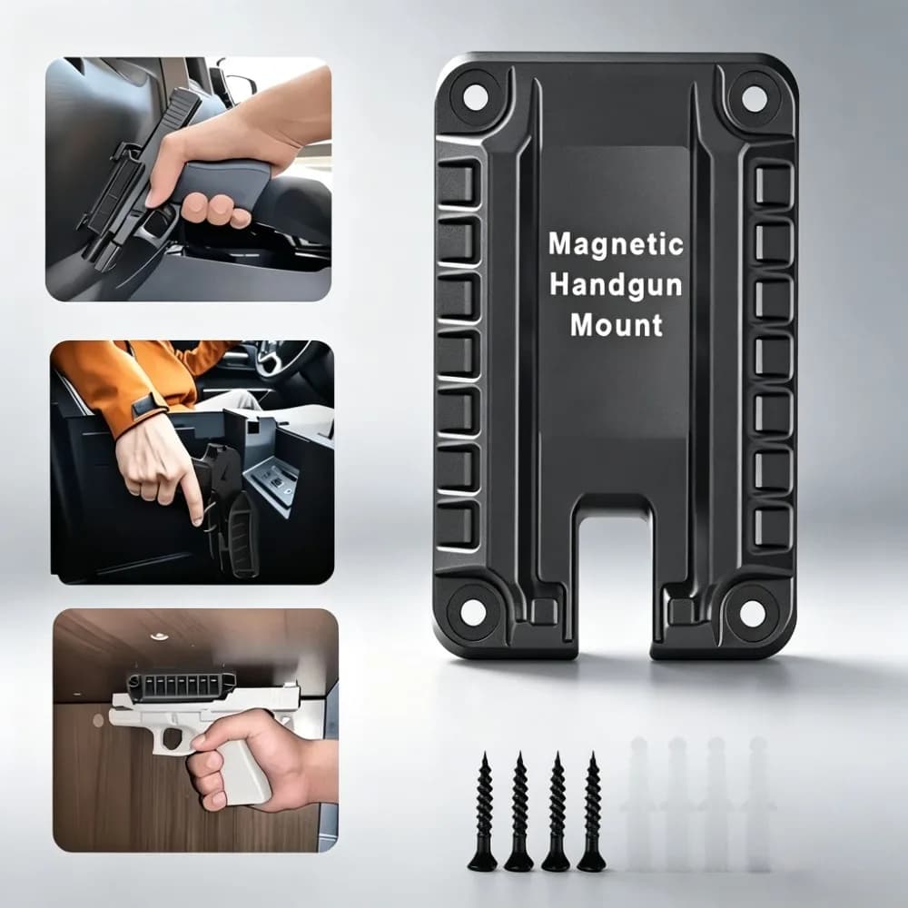 Tactical Gun Magnet Mount Magnetic Flat Top Handgun Mount Concealed Gun Holder For Family/Market/Car/Defened
