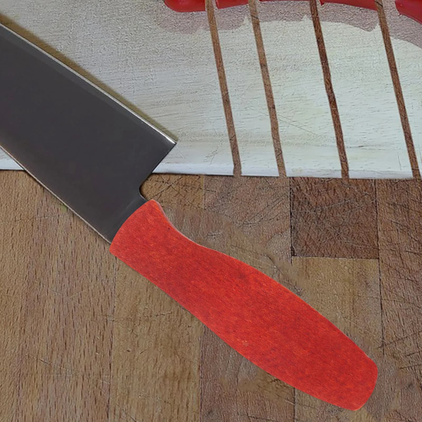 Set di 1 Manico per Coltello in Legno Massello Finemente Lavorato, Ricambio per Coltello da Cucina Cinese, Impugnatura Comoda Antiscivolo