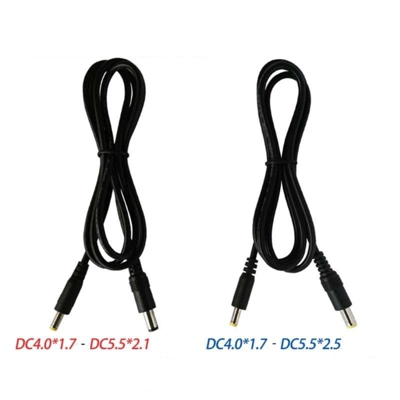 Cavo di alimentazione CC E1PF da 4.0x1.7mm maschio a 5.5x2.1mm/5.5x2.5mm maschio, adattatore convertitore per alimentazione CCTV, laptop e telecamere