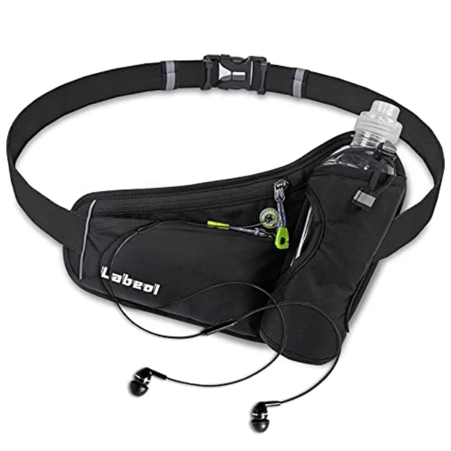 Waist Pack, Waterproof Hydration Belt with Water Bottle Holder, Adjustable Fanny Pack for Running, Hiking, Walking, Cycling