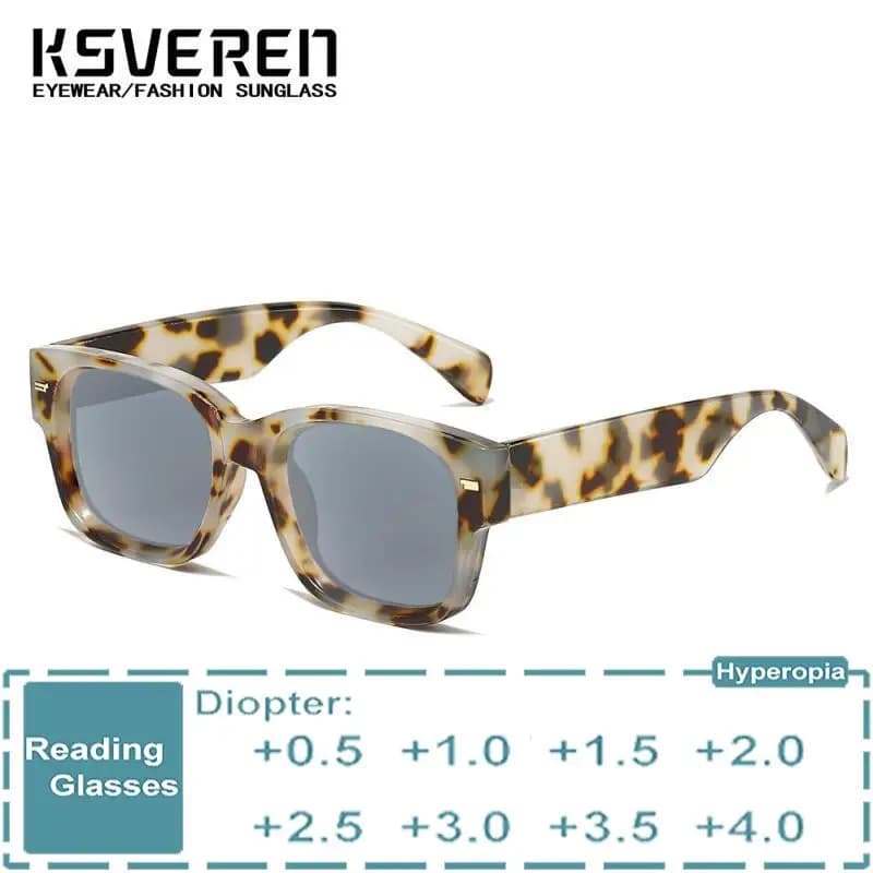 KSVEREN Occhiali da lettura quadrati da uomo Occhiali da presbite da donna Occhiali a fuoco singolo Occhiali da sole Shadesun per esterni Occhiali da vista