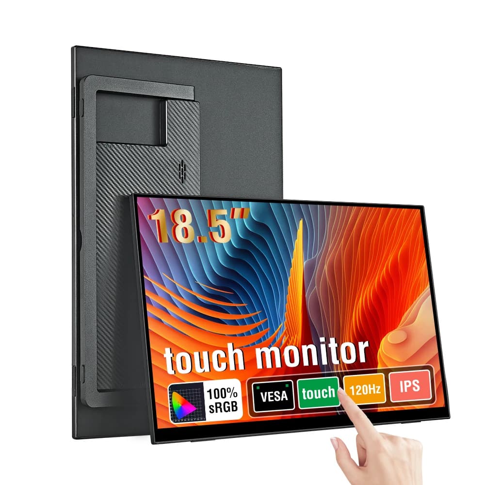 Anmite Monitor portable touchscreen 18,5 inch 120Hz 100% sRGB with screen support for Xbox PS4 PS5 Switch