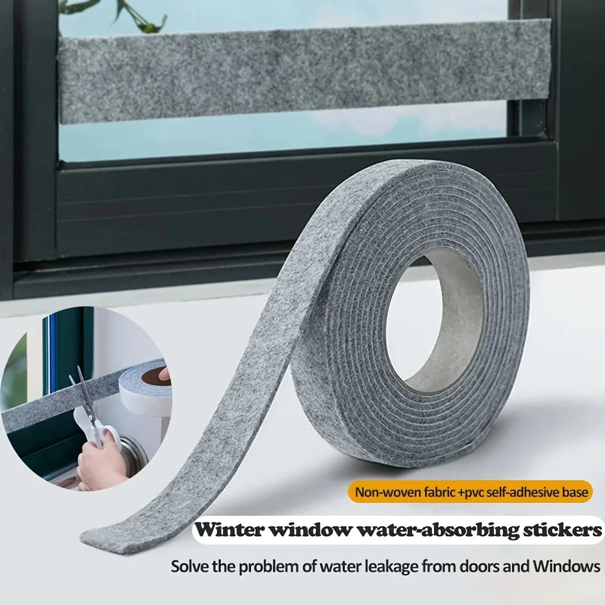 1Roll 2/4m Window Anti-Condensation Strips Glass Water Absorb Stickers Window Condensation Absorbent Strips Moisture Absorber