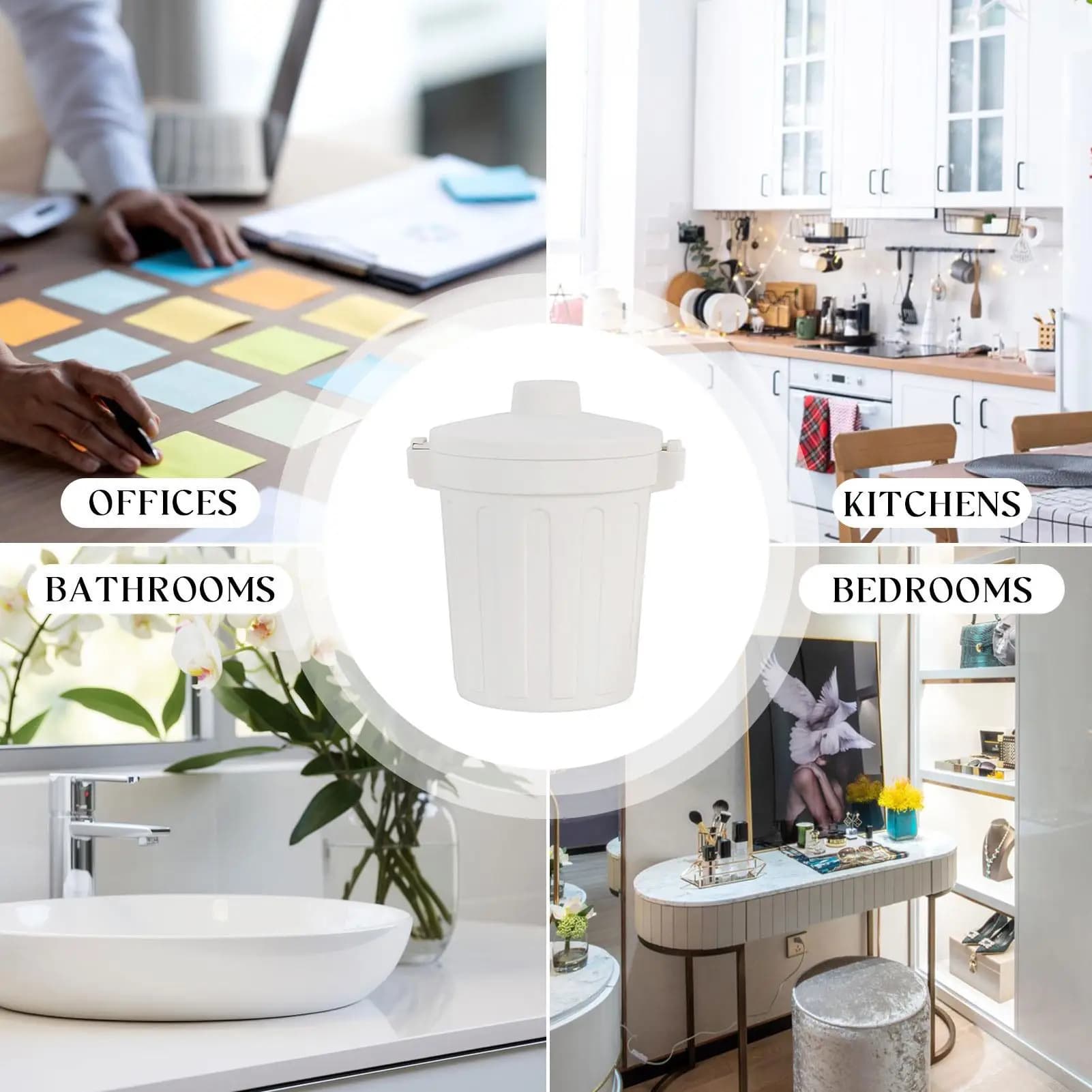 Piccolo pattumiera per scrivania Piccolo cestino per rifiuti con coperchio Bidoni per rifiuti bidoni della spazzatura per bagno Cucina Camera da letto Uffici Dormitorio Auto