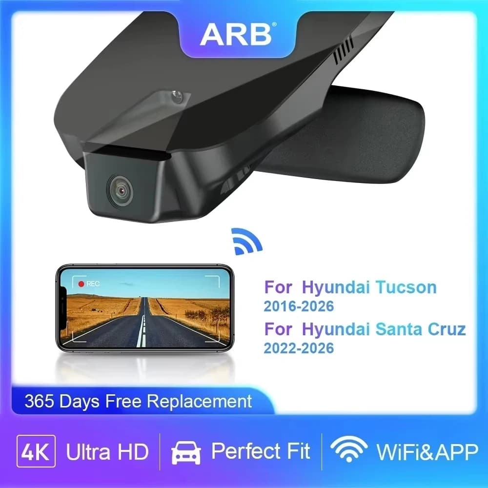 Dash Cam ARB 4K for Hyundai Santa Cruz 2022-2026 and Tucson 2016-2026, OEM style car recorder with WIFI UHD connection