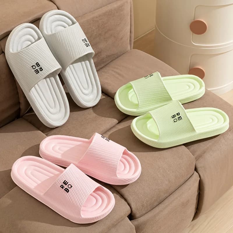 SHAJI Unisex Couple Cloud Slides, Summer EVA Non Slip Slippers, Household Footwear for Bathroom Shower Hotel Guesthouse Use