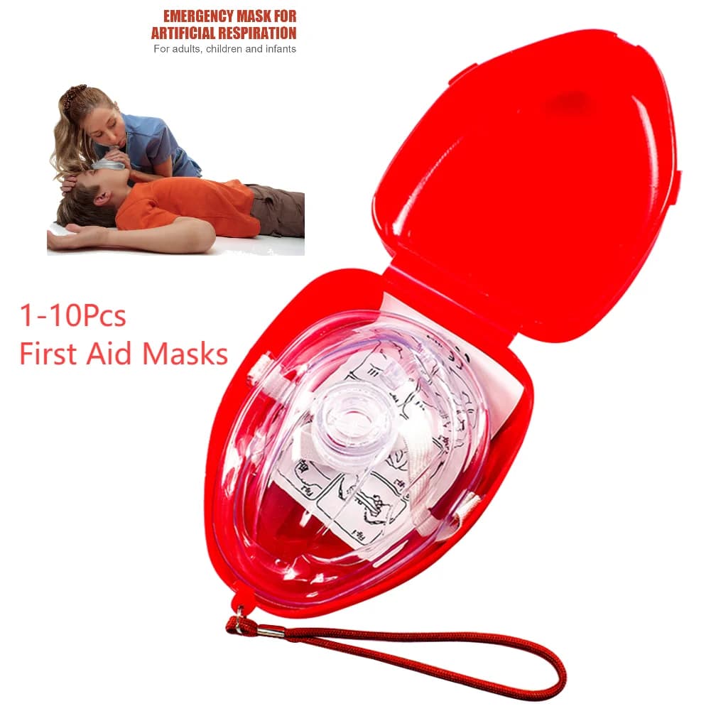 Maschera respiratoria professionale per CPR con valvola unidirezionale Maschera riutilizzabile per addestramento alla respirazione Strumento protettivo di salvataggio di emergenza di primo soccorso