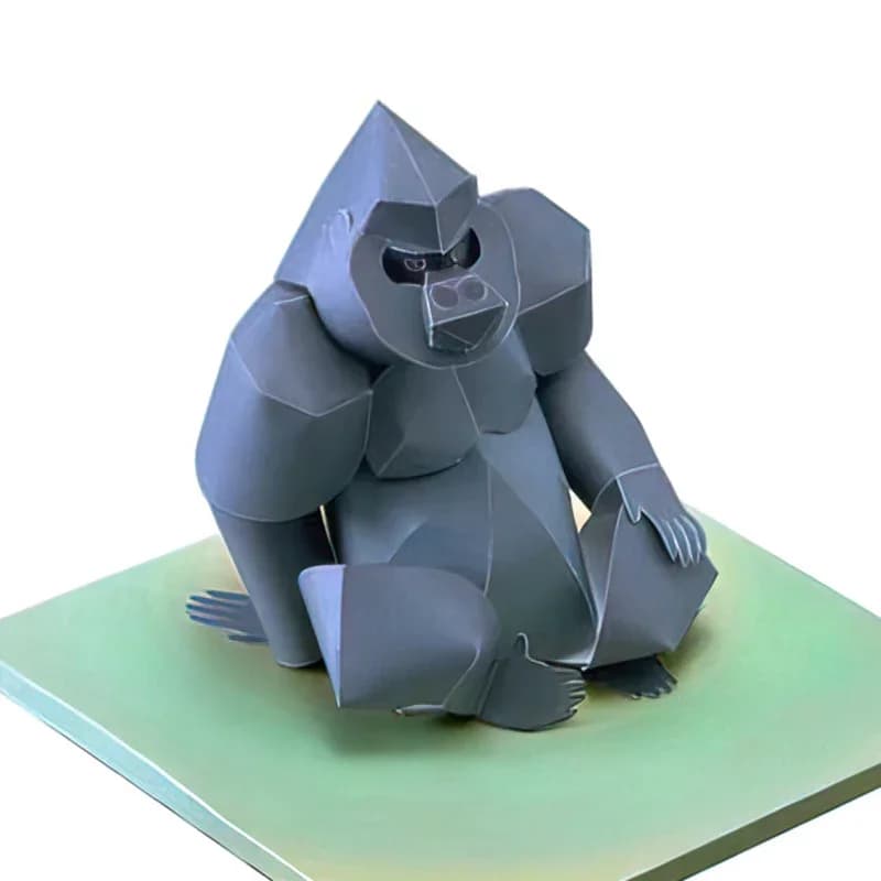 Gorilla Origami Art Mini 3D Folded Paper Model Papercraft Animal Figure DIY Kids Adult Handmade Craft Toys QD-267