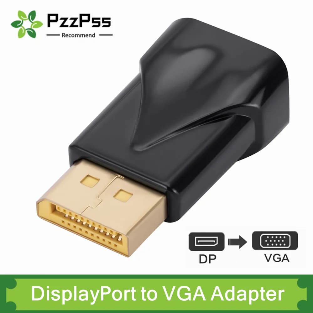 PzzPss DisplayPort a VGA Adapter 1080P Display Port DP maschio a VGA femmina convertitore per PC proiettore DVD TV Laptop Monitor