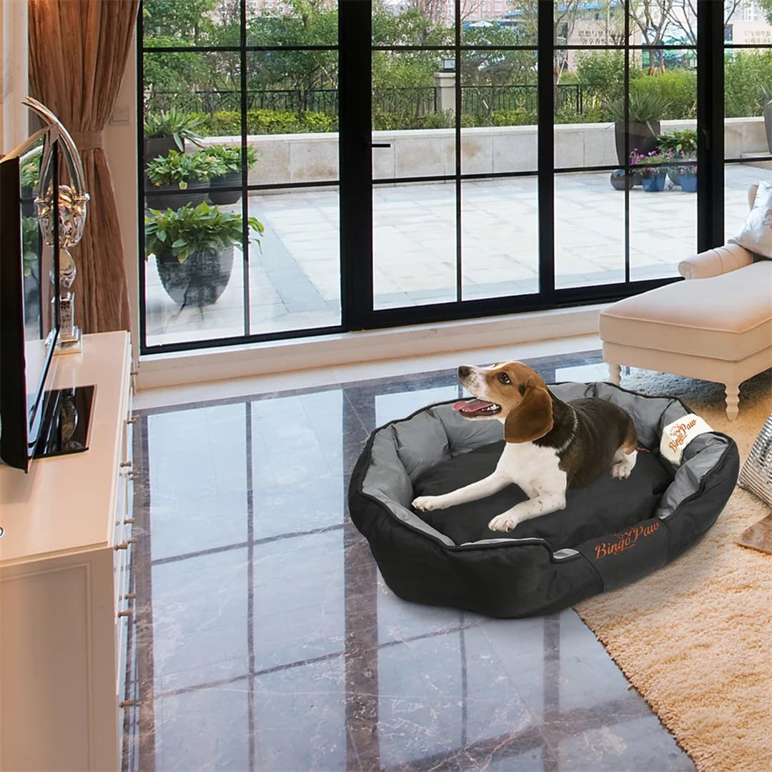 BingoPaw Cuccia Grande per Cani con Cuscino Rimovibile, Rivestimento Morbido Impermeabile in Oxford, Anti-graffio, Letto Divano per Animali Domestici