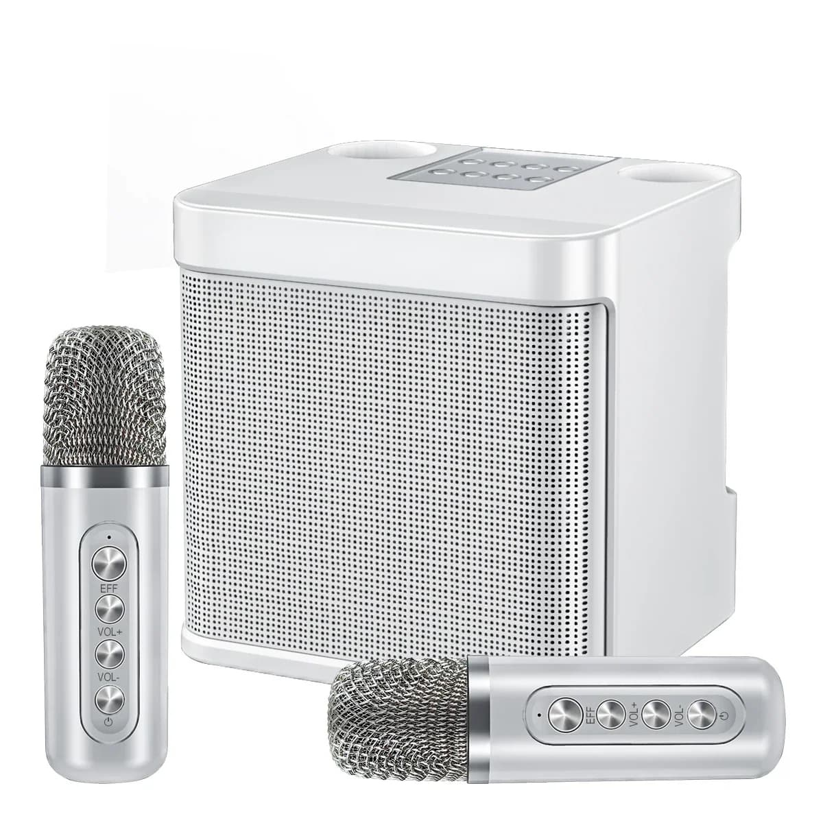 Macchina per karaoke portatile, sistema di altoparlanti PA con doppio microfono wireless ad alta potenza DECWIN, karaoke all-in-one, YS-203