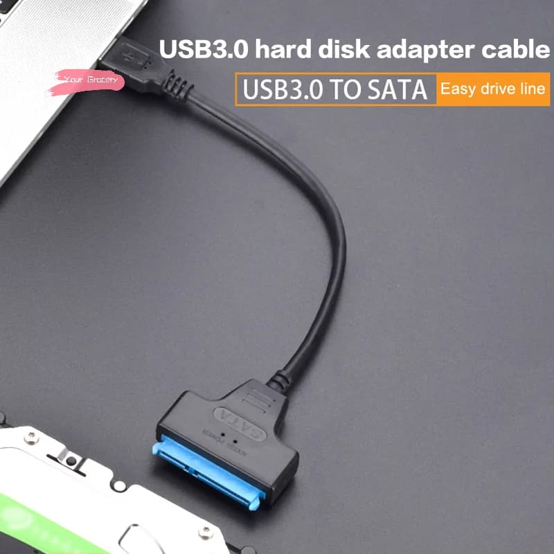 Adattatore esterno per disco rigido Y-ABS 22 pin SATA 3 HDD SSD, da SATA a USB 3.0/Type-C/2 in 1, cavo USB 3.0 Type-C fino a 6 Gbps, 2,5 pollici