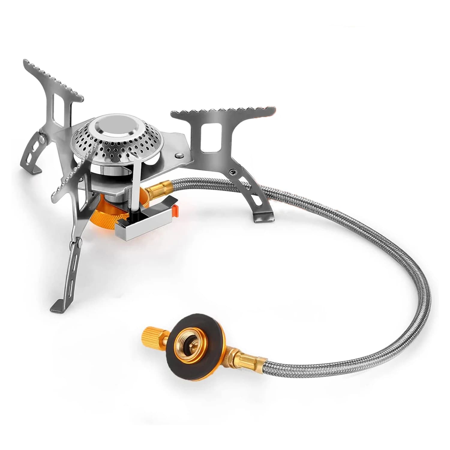 Gas camping stove 3700 W portable camping stove with piezoelectric ignition Portable burner Stainless steel camping case