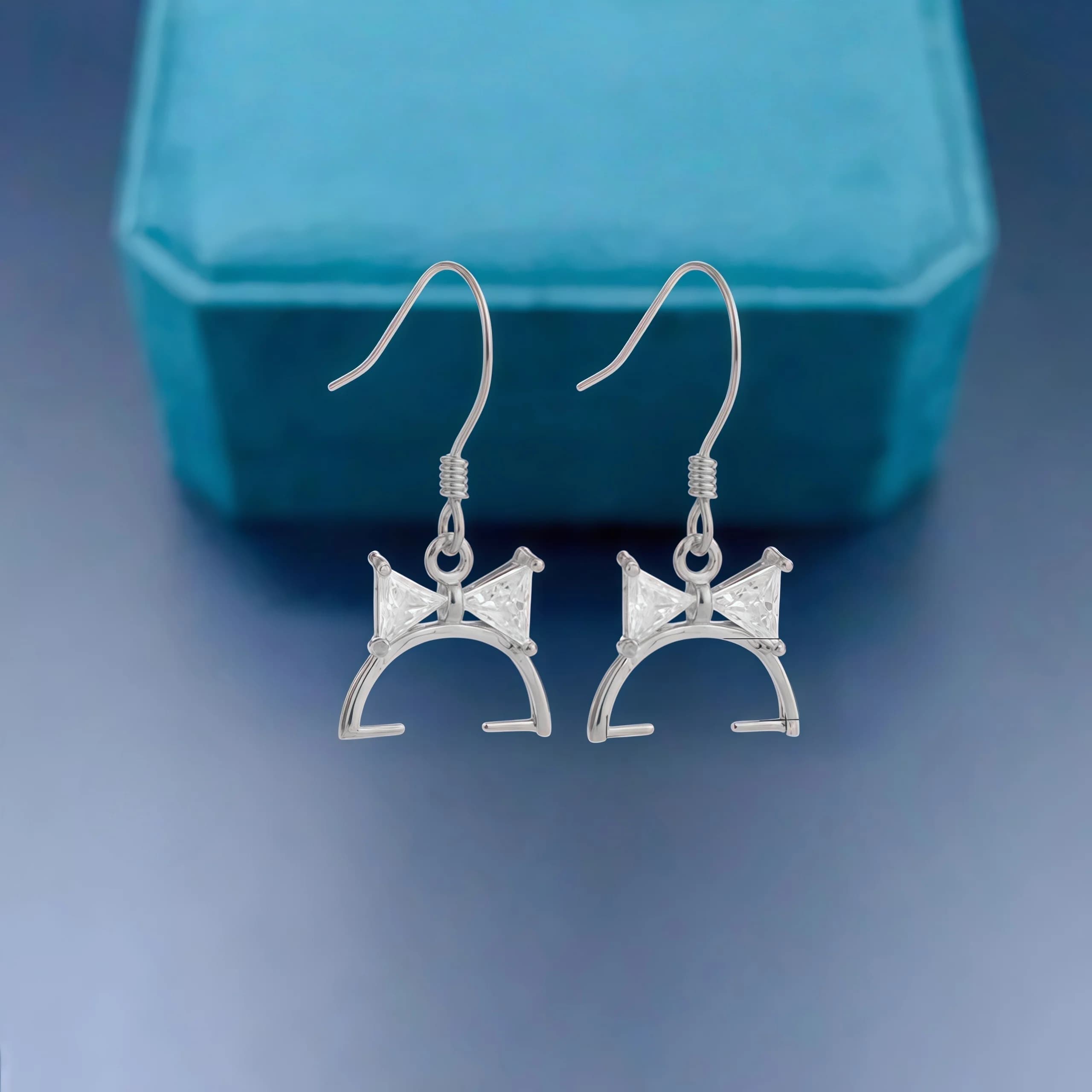 Supporto Vuoto per Orecchini Fai da Te alla Moda, con Ago in Argento Sterling S925 per Incastonare Perle Rotonde da 8-10mm, Gioielli Raffinati da Sposa per Donna