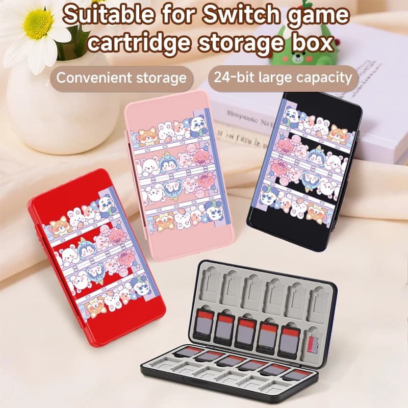 Custodia per carte da gioco portatile 24 in 1 per Switch, dotata di un guscio protettivo stabile e sicuro e in più colori