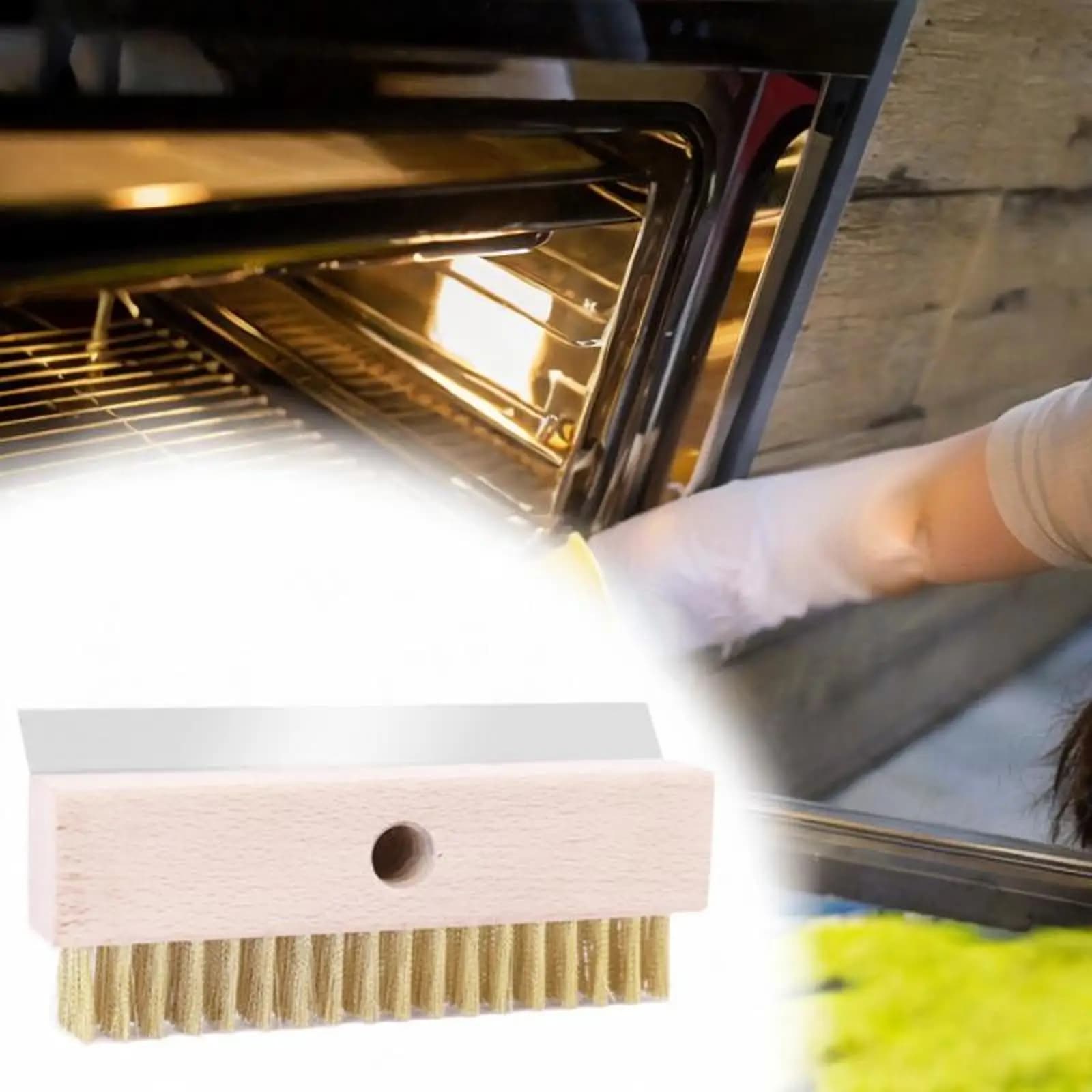 Bristles Pizza Oven Stone Brush Brass Bristles for Kitchen Outdoor Utensils