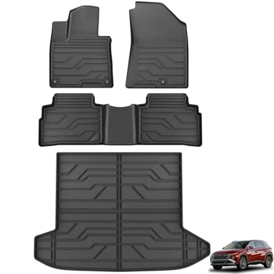 Tappetini adatti per Tucson 2022-2025 2026 Non adatti ibridi PHEV All Weather TPE Tappetini per auto Cargo Fodere Guard Accessori 1st 2nd C