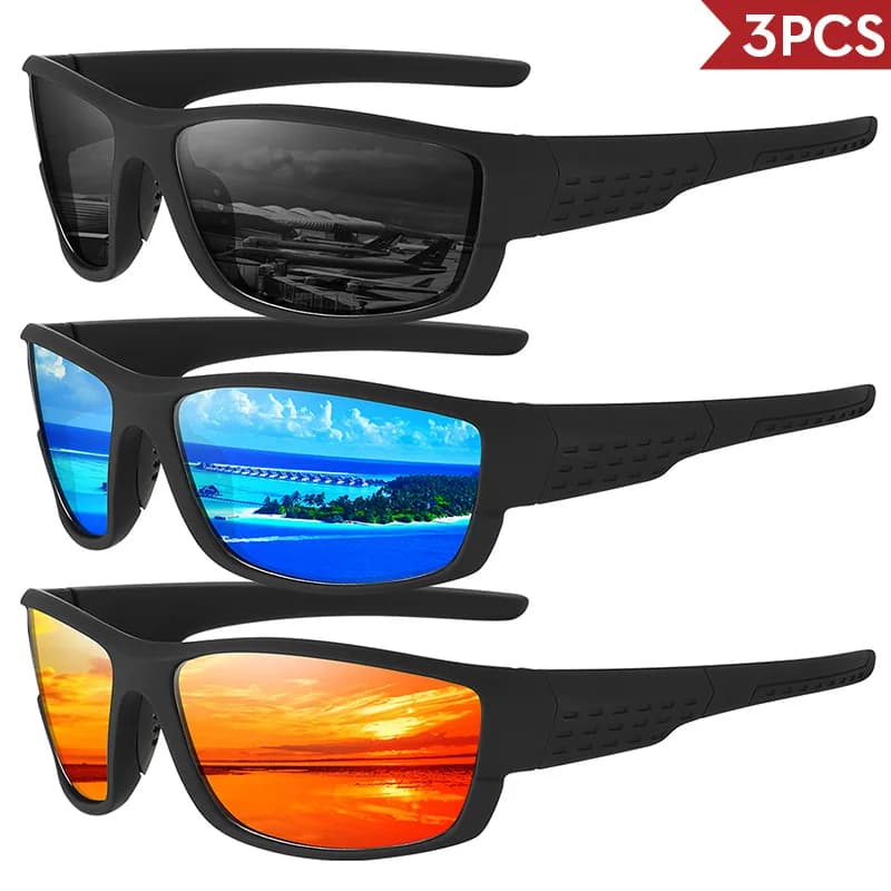 Occhiali da Sole Sportivi Polarizzati Design Quadrato Protezione UV400 Unisex per Guida all'Aperto Pesca Ciclismo Escursionismo Occhiali alla Moda