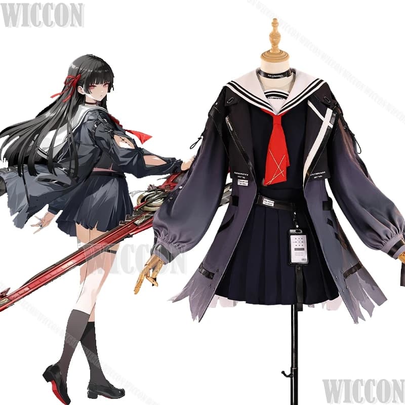 Wuthering Waves Chisa Parrucca Cosplay Gioco Cappotto Jk Uniformi scolastiche Gonna Vestito Parrucca Donne Ragazze Vestiti Halloween Navidad Carnevale