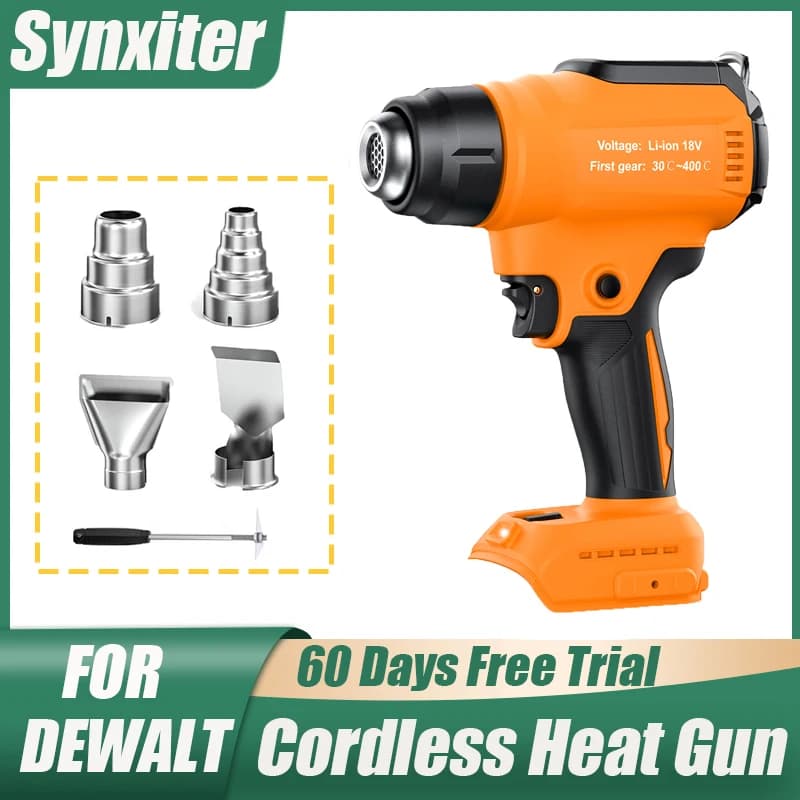 Pistola termica a batteria per Dewalt 18V Batteria Pistola termorestringente elettrica portatile senza fili con ugelli per avvolgimento termoretraibile artigianale