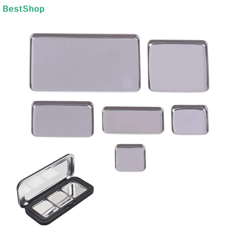 . 5/10 pz. Empty shading containers, empty makeup palettes, square powder blades
