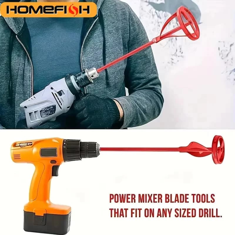 1Pc hexagonal shaft gypsum paint mixer accessories, electric drill stirring paddle, multi-functional filler cement mortar stirri