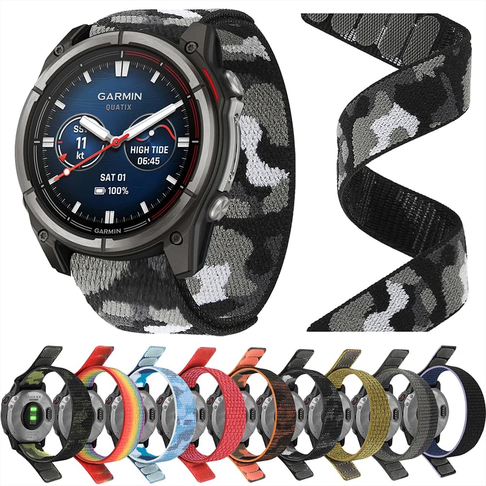 22mm 26mm Nylon Gancio Loop Strap Per Garmin TACTIX 8 7/Forerunner 970 965 Fenix 8 7 8X 7X 6X Pro/Epix Pro Gen2 Enduro 3 Bracciale