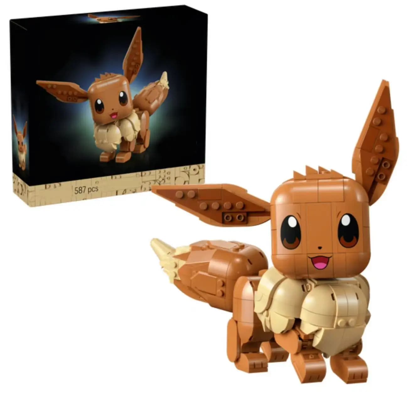 587 pezzi di mattoncini da costruzione con figura di Eevee, set di mattoncini per modelli 3D, giocattoli, regali di Natale e compleanno, compatibili con i mattoncini LEGO
