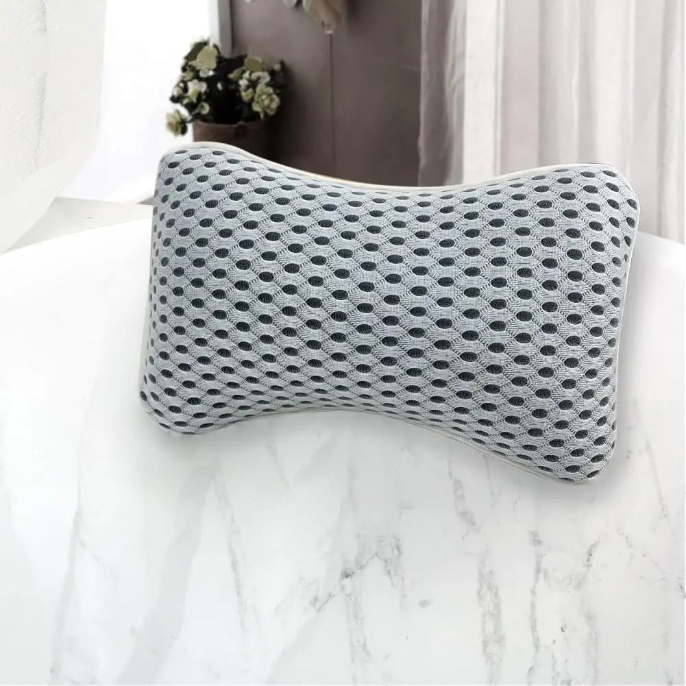 Bath Pillow for Tub with Neck and Back Support, Non-Slip Suction Cups, Quick-Dry Mesh Cover for Relaxing Spa Experience