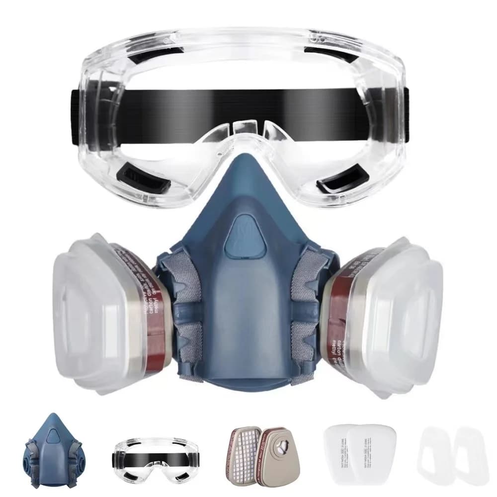 Nuova maschera antigas 7 in 1/16 in 1 7502 Maschera antipolvere Mezza faccia Respiratore Vernice spray Vapor organico Filtro gas chimico Lavoro Safet