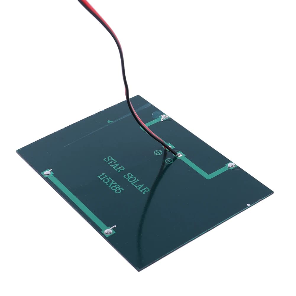 Cella Solare Piccola 3W 12V con Cavo, Pannello Solare Portatile Fai-da-te, Caricabatterie Solare in Polisilicio Epossidico per Batteria 9-12V/Telefono Cellulare