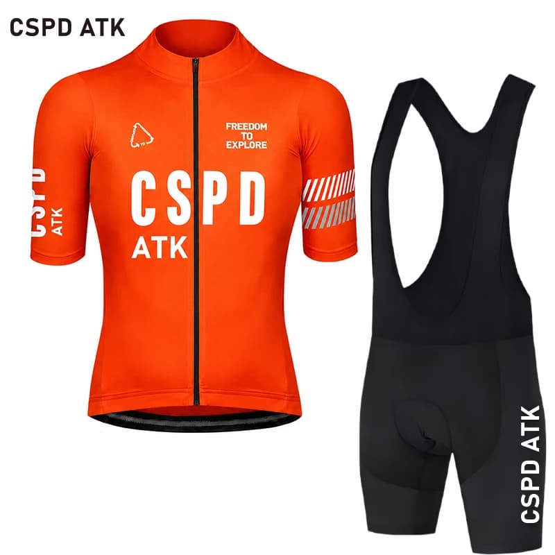 CSPD ATK men's cycling jersey summer Pro Team cycling racing suit high elasticity cycling bib quick drying cycling shorts