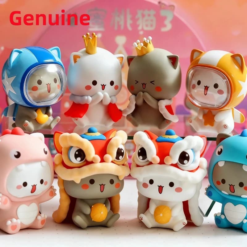 Mitao Cat 3 stagioni Lucky Cat economici Kawaii Cat Guess Box Toys Figura a sorpresa Cartoon Mini bambola carina Giocattolo di compleanno Regalo di Natale Ragazza