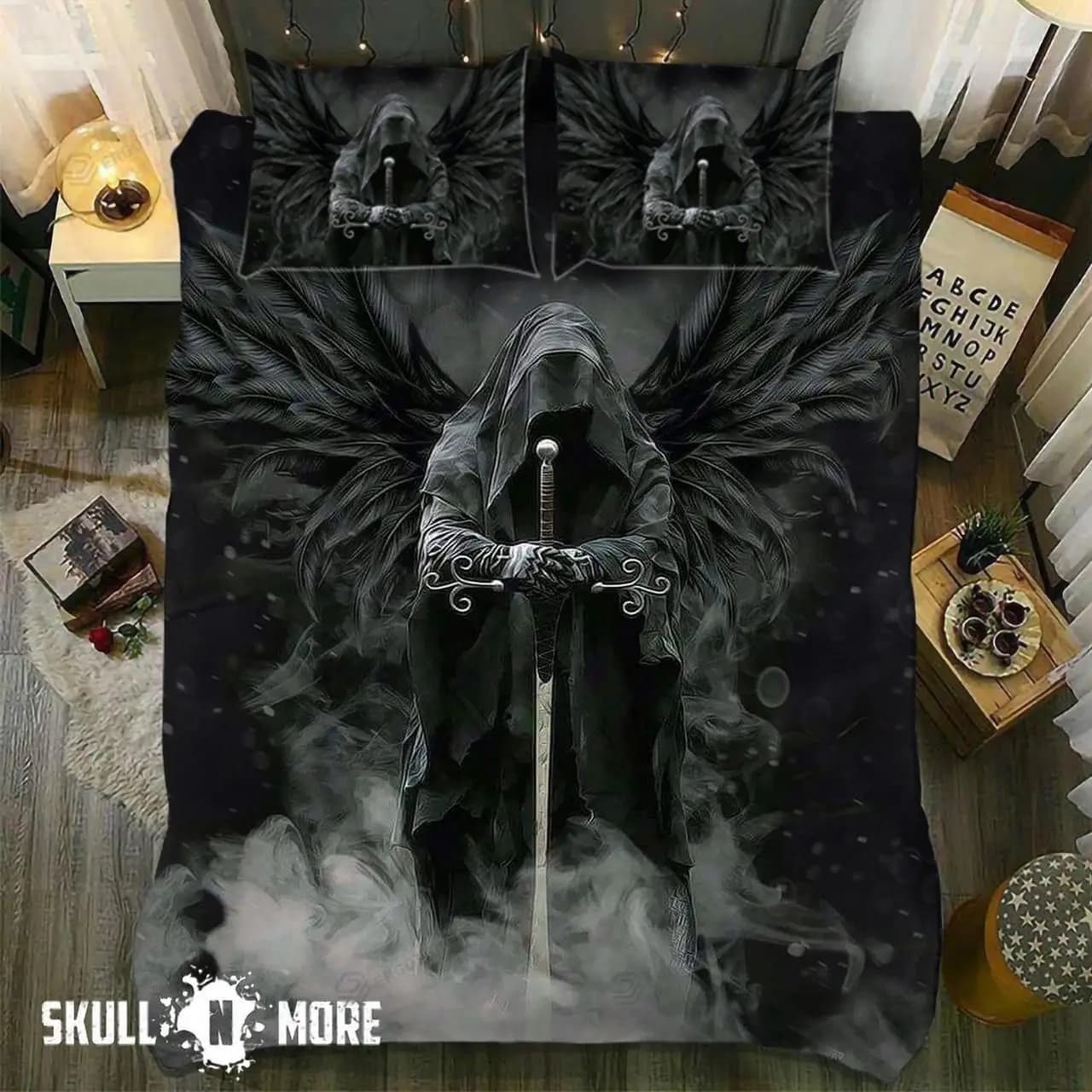 Skull Chevalier Set duvet cover King Size Horror Scheleter Set bedding Day of Death Cover 2/3 pieces for boys men gifts