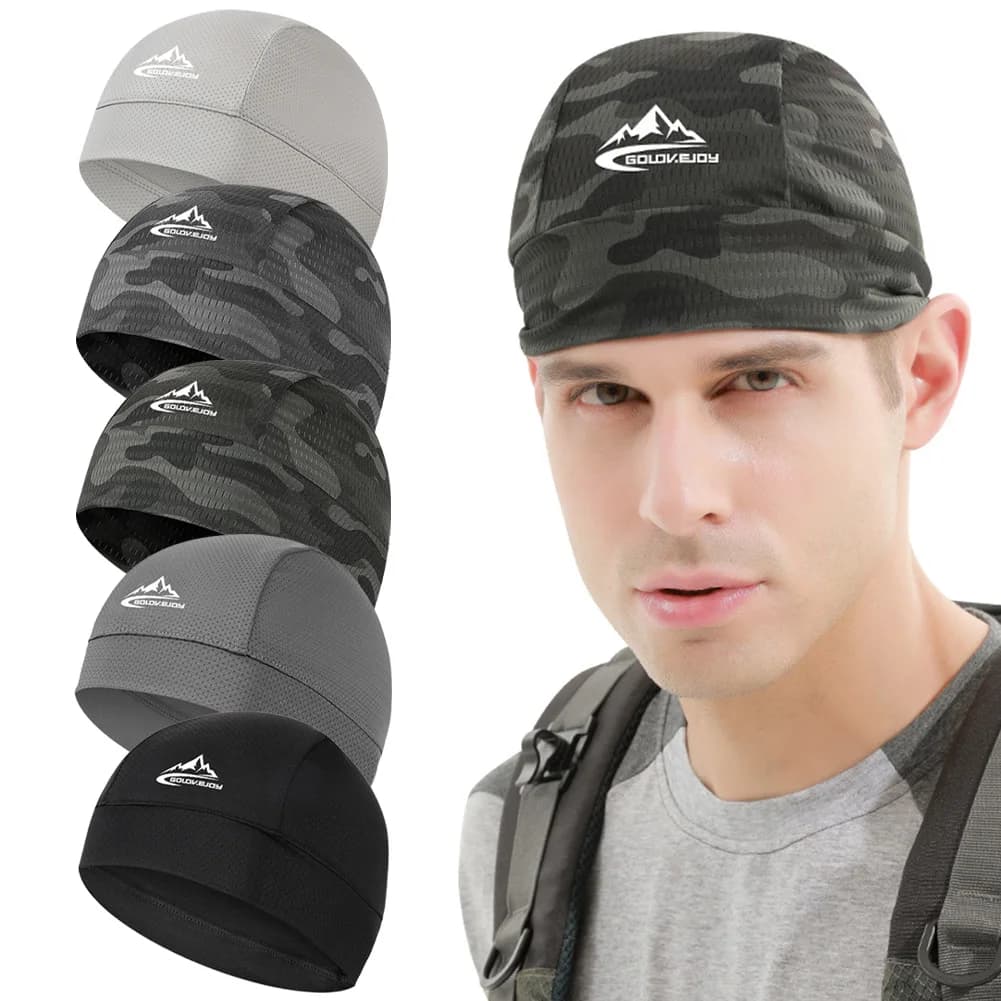 Berretto da ciclismo estivo ad asciugatura rapida Cappello sportivo anti-sudore Casco da equitazione per bici da moto Cappucci interni Accessori da ciclismo