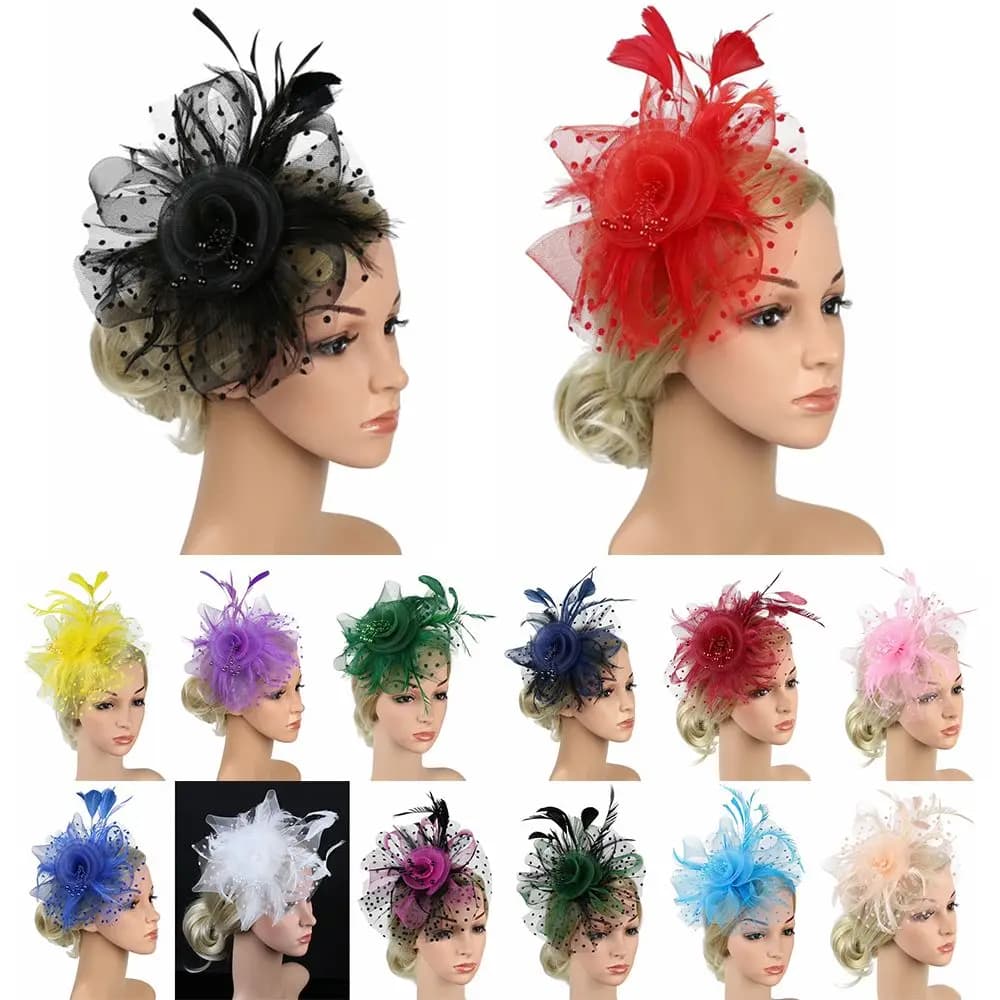 Stylish Cocktail Hair Fascinators Wedding Tea Party Headband Fascinator Hat Feathers Hair Clip Alice Headband Clip