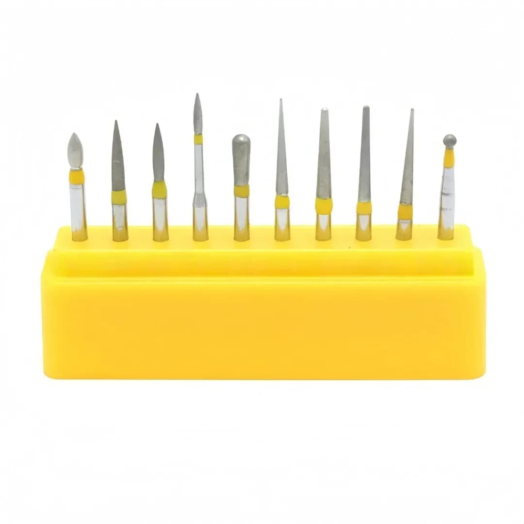 10 pz/scatola FG 105 Manipolo Ad Alta Velocità Frese Set Rettifica Dentale Punte da Trapano Smeriglio Lucidatura Frese Dentista Lucidatura Strumenti di Rettifica