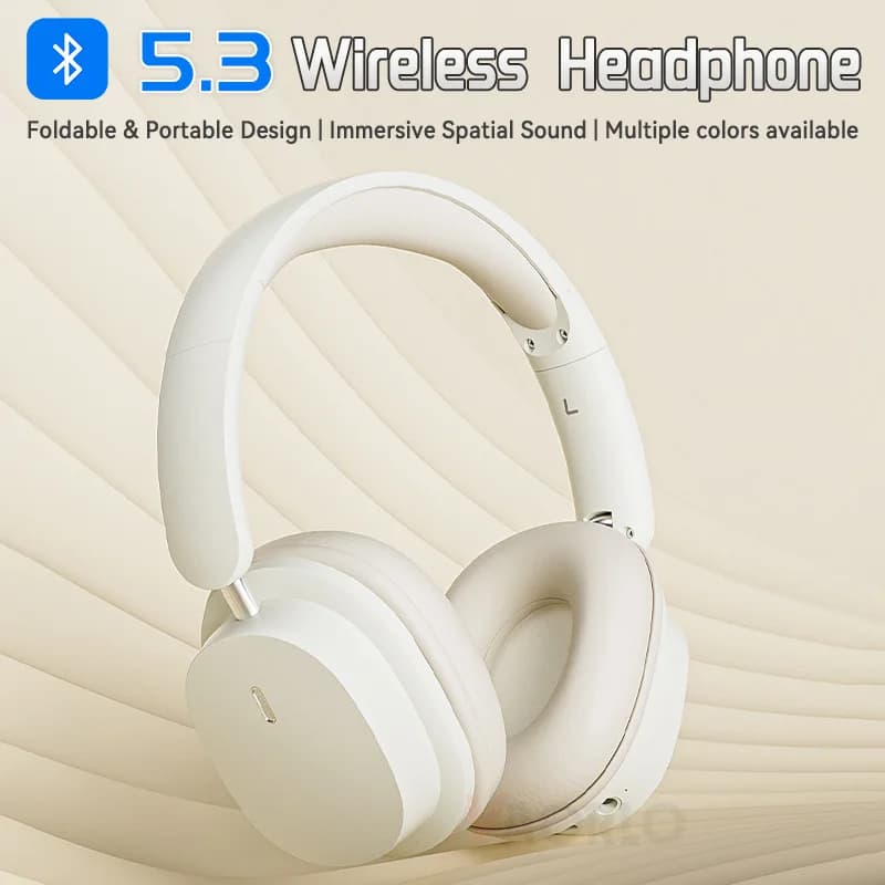 Cuffie wireless Bluetooth 5.3 alla moda, stereo HIFI, portatili, over-ear, per aziende, cuffie da gioco a bassa latenza con microfono per tutti gli smartphone