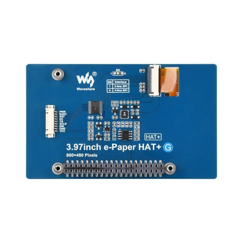 Schermo E-Paper a 4 Colori da 3,97 Pollici 800x480 Rosso/Giallo/Nero/Bianco, Interfaccia SPI, Display E-Ink HAT per Raspberry Pi con Header GPIO a 40 PIN