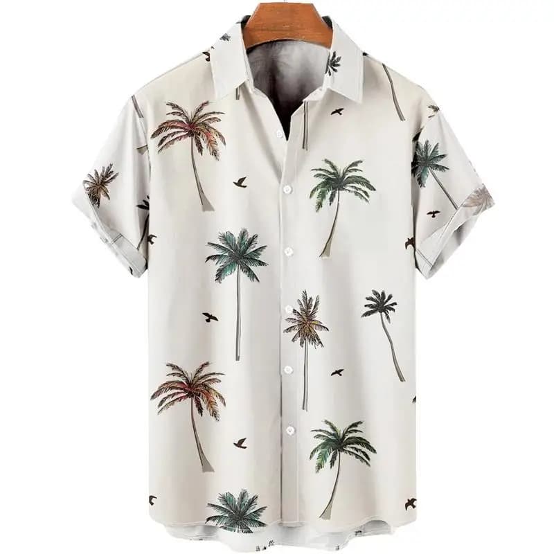 Nuova Camicia Hawaiana con Stampa Geometrica 3D Oversize, Top Estivo da Spiaggia Casual da Uomo a Maniche Corte, Comoda in Stile Cinese