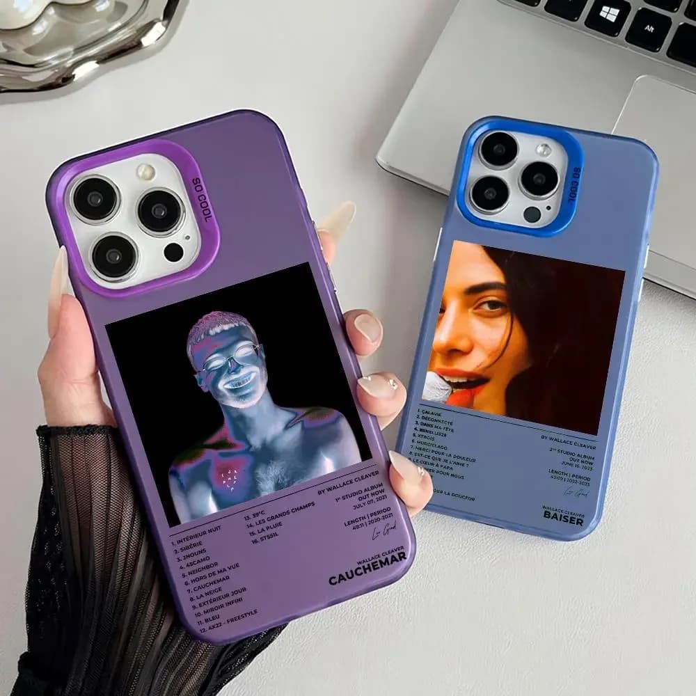 Singer W-Wallace Cleaver Phone Case Matte Laser Aurora Case for iPhone 17 16 15 14 13 12 11 Pro Max Air Shockproof Cover