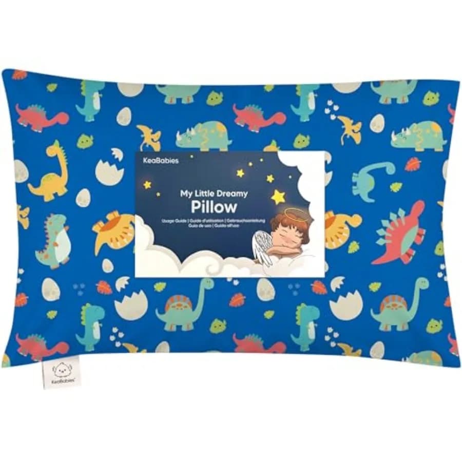 Toddler Pillow with Pillowcase - 13x18 My Little Dreamy Travel Bed Pillows for Sleeping, Organic Cotton Small Pillowcase, Soft