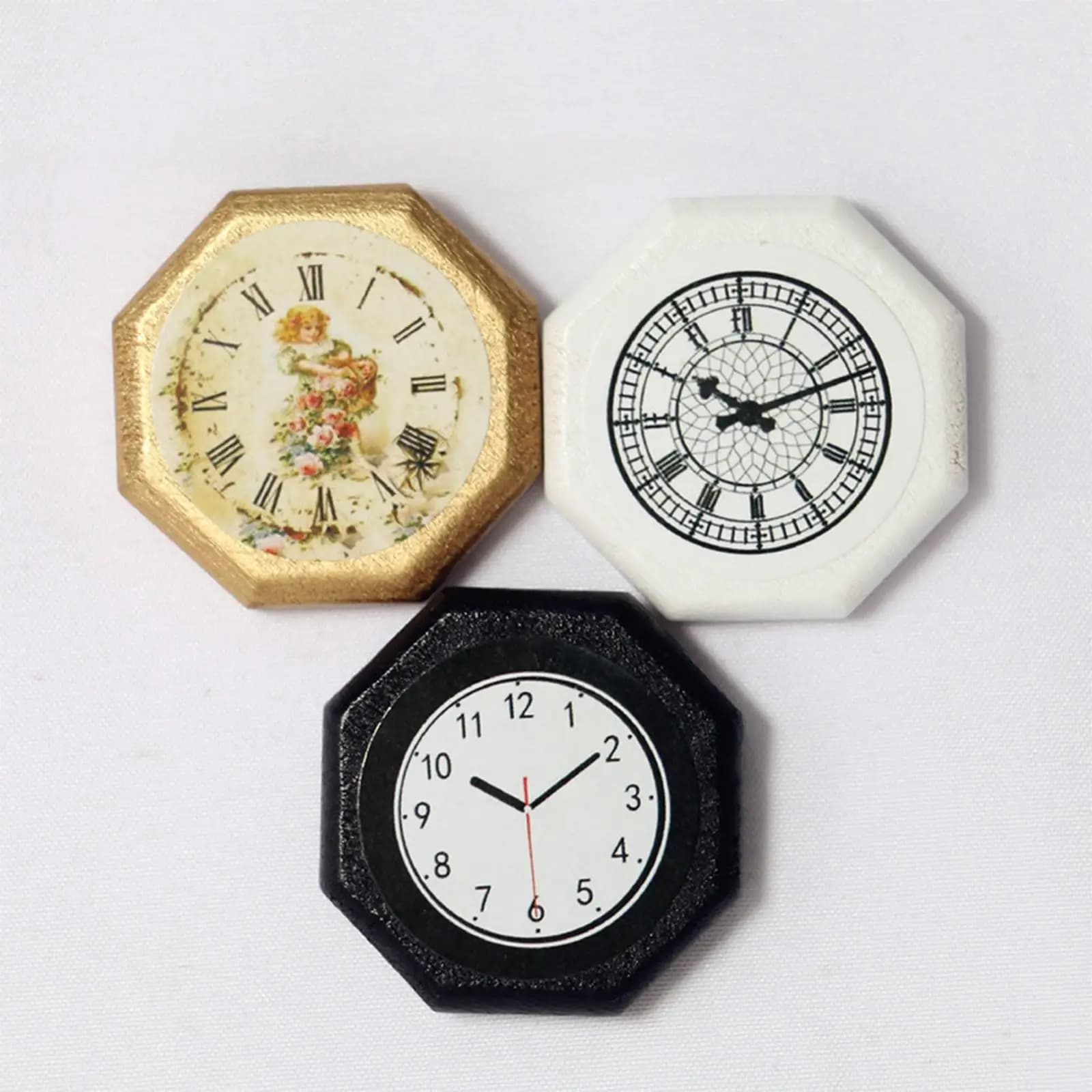 Orologio in Miniatura per Casa delle Bambole, Decorazione Compatta da Parete, Accessori per Arredamento in Scala 1:12