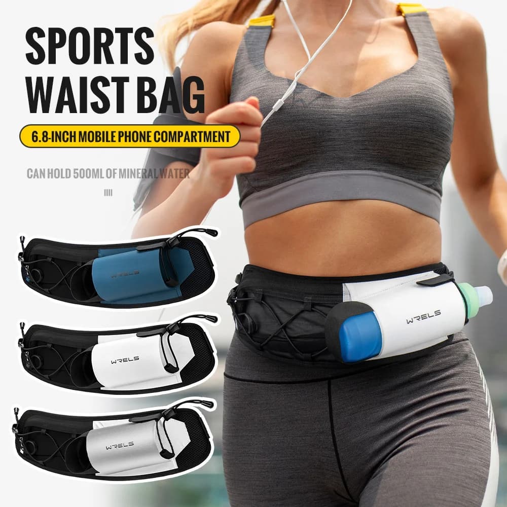 Lightweight WRELS Running Waist Bag, Adjustable for Men/Woman, for Fitness, Marathon and Trail Running