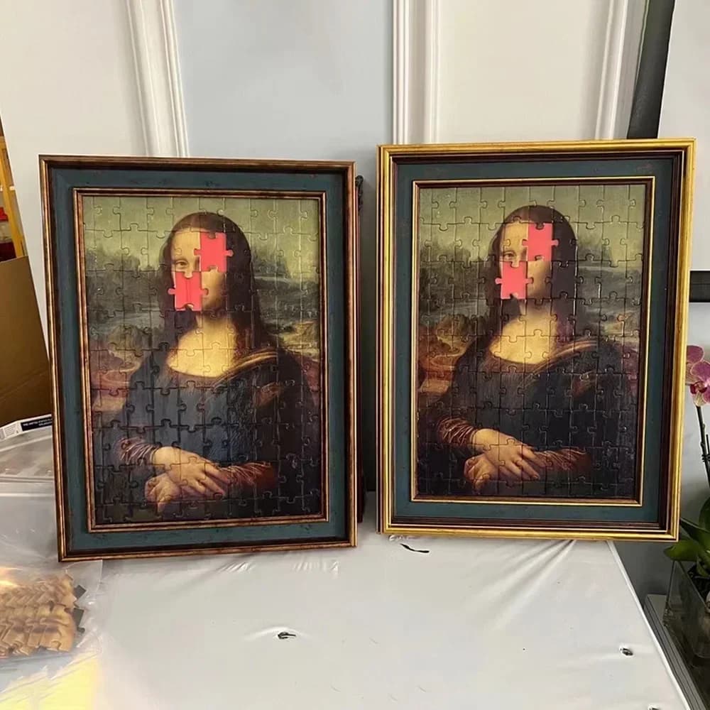 Mona Lisa 2 di Sagiv Levy Trucchi magici Sorriso Puzzle Cornice per foto Mago Espedienti da palcoscenico Puntelli Mentalismo Deluxe Card Magia